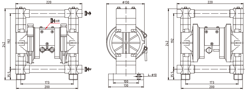 3/8 Inch PVDF/Full Polypropylene Diaphragm Pump