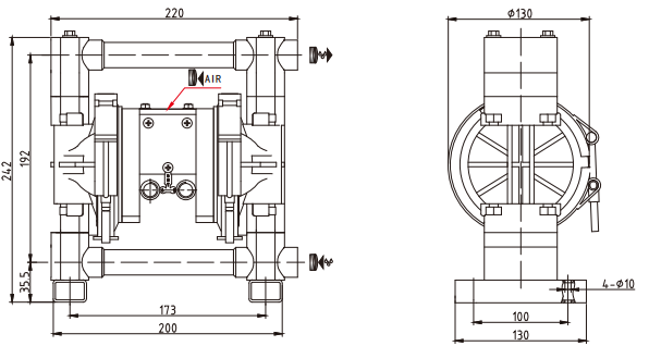 3/8 Inch Aluminum Diaphragm Pump