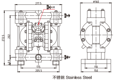 1/2 Inch Stainless Steel Diaphragm Pump