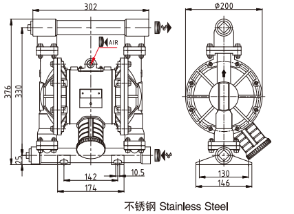 1 Inch Stainless Steel / Full Stainless Steel Diaphragm Pump